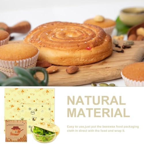 2 PCS Reusable Beeswax Wraps 14 x 13 Inch & 11 x 10 Inch Beeswax Sandwich Wraps for Food Eco-Friendly Sustainable Food Storage Wraps - Image 7