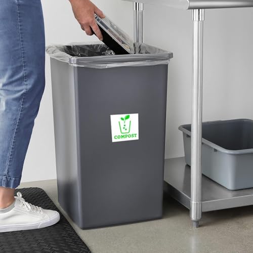 Trash Recycle Compost Stickers Set of 3 Recycle Sticker Vinyl Decal for Recycle Bin, Compost Bin, Trash Can Symbol to Organize Garbage containers Trash Can (Compost White, 5x5inch) - Image 3