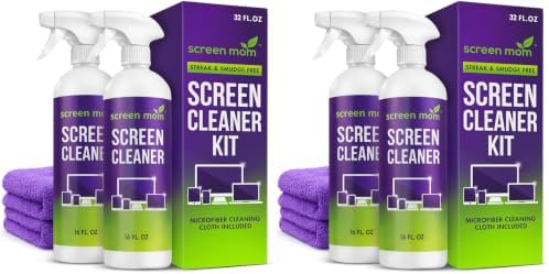 Screen Mom Screen Cleaner Spray 4 Pack-16oz for TV, Car, Laptop & Computer by ScreenMom
