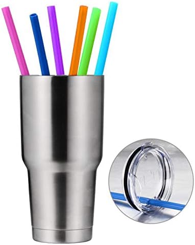 12 Inch Extra Long Reusable Silicone Straight Straws for Extra Tall Tumbler 40 OZ Hydro Flask,32 OZ Blender Bottle Nutribullet, Nutri Ninja Cups - Image 3