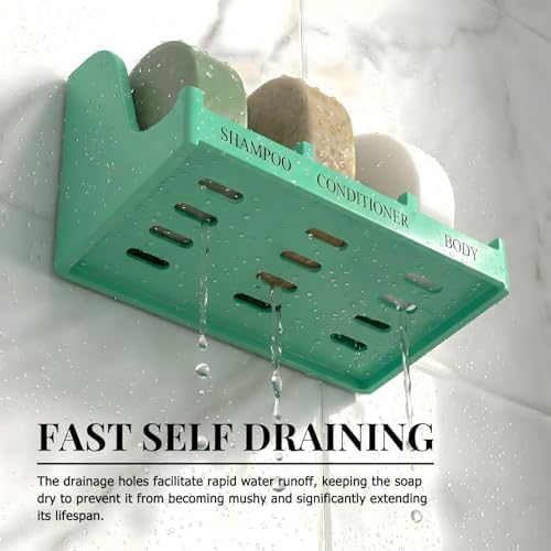 Soap Holder for Shower Wall, 3-Compartment Soap Dish [Patent Pending] - Image 3