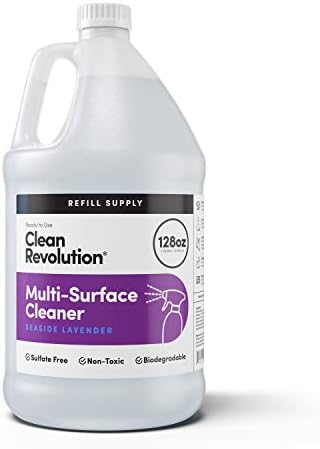 Clean Revolution Multi Surface Cleaner Refill Supply, Non-Toxic, Eco-Friendly & Plant-Based, Ready to Use, Seaside Lavender, 128 Fl Oz (1 Gallon) by CleanRevolution