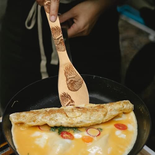 5 PCS Star War Burned Wooden Spoons Cooking Organic Spoons Turners Carved Spatulas Non-Stick for Cookware Kitchen Gadgets - Premium Quality Gifts for Housewarming and Wedding - Image 4