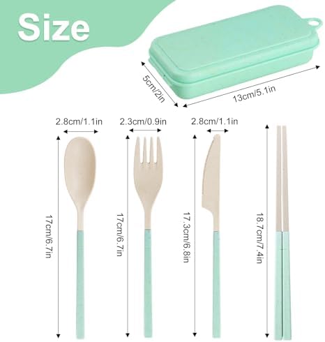 Reusable Travel Utensils Set with Case, 5 Sets Collapsible Cutlery - Image 2