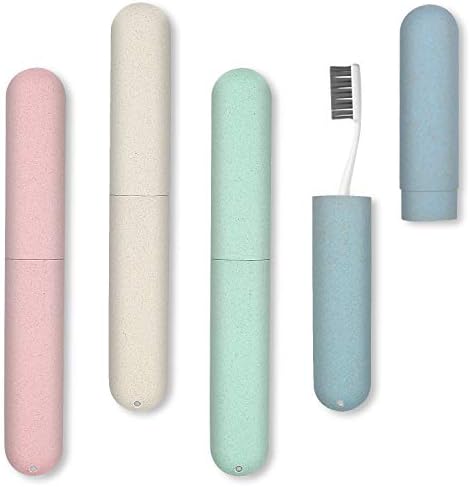 4 Pack Travel Toothbrush Case, Portable Breathable Toothbrush Holder Cases by NEXCURIO
