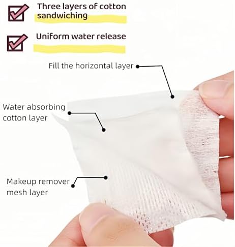 222-Pack 100% Pure Cotton Makeup Remover Pads | Soft, Hypoallergenic & Lint-Free Facial Rectangle for Sensitive Skin | Reusable, Double-Sided with Reinforced Edges | Makeup Skincare(222 Count) - Image 3