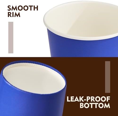 YEEHAW 16 oz Coffee Cups with Lids, Blue, 100 Pack - Image 3