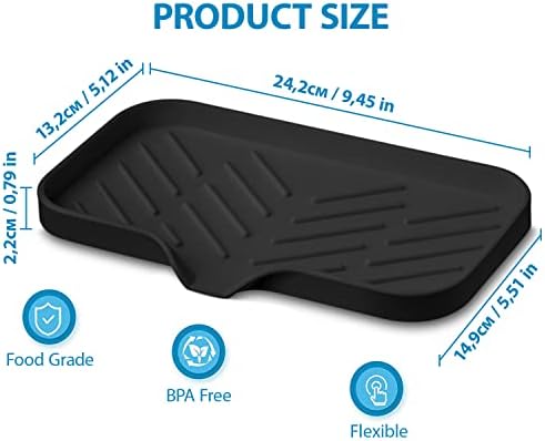 Multi-Functional Black Soap Holder - Soap Bar & Sponge Holder, Space-Saving Sink Caddy - Organize Your Kitchen! - Image 3