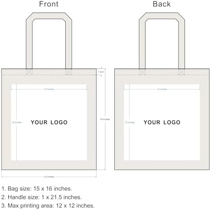 TOPDesign 240-Pack Custom Cotton Tote Bags with Logo, Bulk Personalized Cloth Bags, Suitable for DIY, Advertising, Promotion, Gift, Activity - Image 4