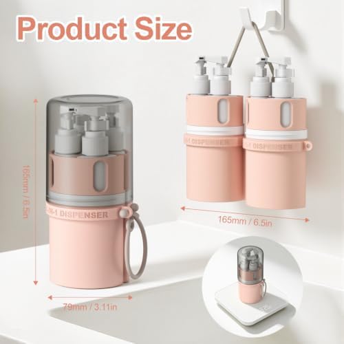 YOTIME 4 in 1 Travel Dispenser Bottle, Refillable Toiletries Container Set - Image 2
