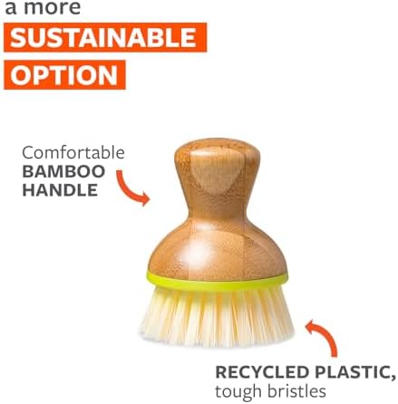 Full Circle Bubbly Palm Brush, Dish Scrub Brush for Nonstick, Green - Image 3