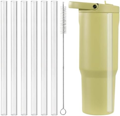 Thickened PCTG Replacement Straw for Hydrojug Sport 32oz, 6 Straws 1 Brush by Mucostaw