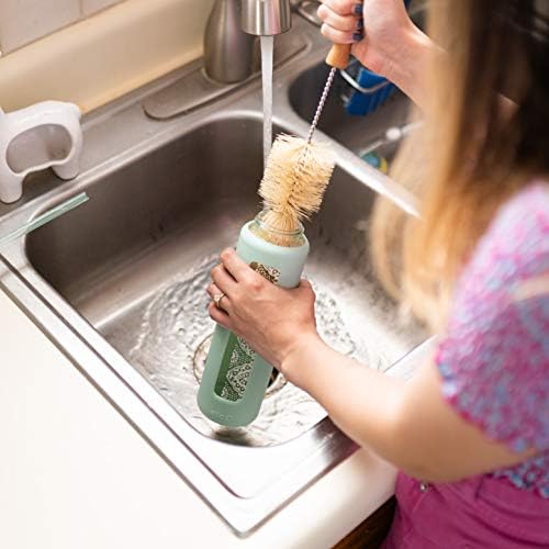 All Natural Bottle Brush and Straw Set (NO Plastic) Sisal Bristles and Wood Handle Bottle Cleaners for Washing Narrow Beer Bottles, Sports/Water Bottles, Tumbler, Kettles, Lid Brush, Long Straw Brush - Image 6