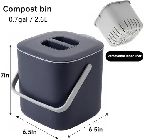 Compost Bin Kitchen, 0.7Gal Sealed Countertop Compost Bin - Image 2