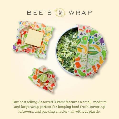 Bee's Wrap Beeswax Food Wraps, 3 Pack Assorted - Garden Party - Image 3