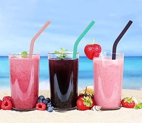 Senneny Set of 6 Silicone Drinking Straws for 30oz and 20oz - Reusable Silicone Straws BPA Free Extra Long with Cleaning Brushes- 6 Bent- 6mm diameter - Image 3