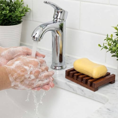 Wood Soap Holder for Shower Teak Soap Dish Teak Wood By HTB Soaps Tray for Shower Kitchen Sink Sink Bathroom Bathtub Extend Soaps Life and Keep Dry - Image 7