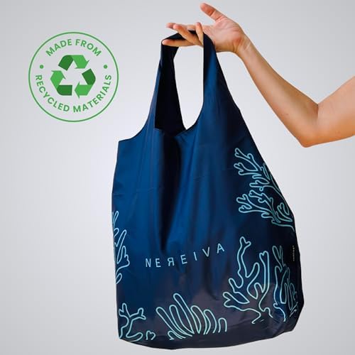 4 Pack in a Carry Pouch, Large Foldable Reusable Grocery Shopping Tote Bags - Image 5