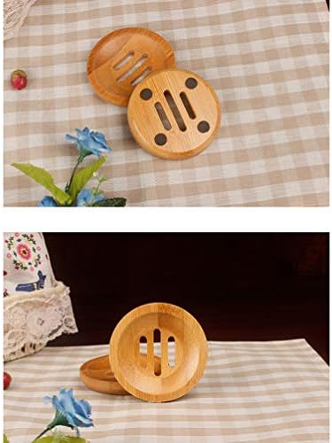 2pcs Bamboo Soap Dish Soap Tray,Round Bath Holder Bamboo Dish for Shower Wood Holder Saver Container Bathroom Storage Case for Bathroom Toilet Kitchen Hotel - Image 6