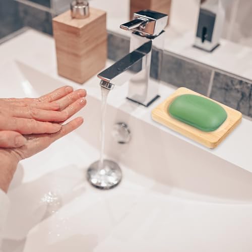 12 Pcs Bamboo Soap Dish Bulk, Self-Draining Non-Slip Bamboo Soap Trays Bulk, Wooden Soaps Holder Tray, Shampoo Bar Holder for Bathroom, Kitchen (3 Sizes) - Image 4
