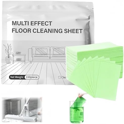 Floor Cleaning Tablets Multi-Surface Cleaner, 2026 Upgraded Floor Cleaning Tablets Sheets Sheets Dissolvable Pre-Measured Deep Cleaning Cleaning Solution for Tile Wall Tiles, Glass (Green, 100 Pcs) by TETQNLG