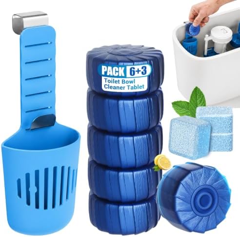 Automatic Toilet Bowl Cleaner & Toilet Tank Tablet Holder Set,Blue by NunemoskWoodenArt