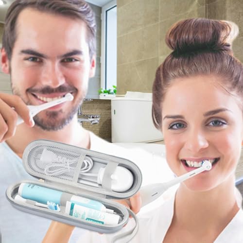 Toothbrush Travel Case for Oral B/Oral-B Pro 1000 1500 5000 7000 & Philips Sonicare 4100 1100 5300 5100 6100/iO Electric Toothbrush, Hard Protective Storage Bag (Silver-2) - Image 2