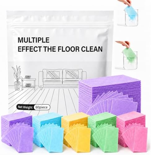 Multi-effect Floor Cleaner Sheets, Multi-surface Clean Tablets, 100-Count Fast-Dissolving Mopping and Deep Cleaning Solution for Hardwood, Wood, Tile, Vinyl, Marble, Laminate Floors by Huprh