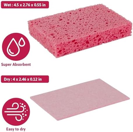 6 PCS Multi-Use Cellulose Kitchen Sponges Compressed Cellulose Sponges, Non-Scratch, Dish Sponge for Kitchen Bathroom Cars, Funny Cut-Outs DIY (6, Multicolor) - Image 2