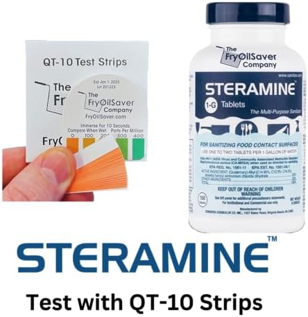 1 Bottle Steramine Sanitizer Tablets - Multi Purpose Sanitizing Tablets for Food Contact Surfaces in Kitchen, Diners, Hotels, Restaurants & Commercial Use by FryOilSaver Co. (150 Count) - Image 6
