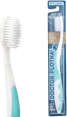 MOUTHWATCHERS Soft Manual Toothbrush, Adults, Flossing Bristles, Turquoise by Mouthwatchers