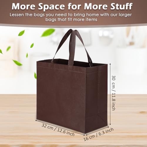 Reginary 100 PCS Non Woven Tote Bags Bulk,Brown - Image 3