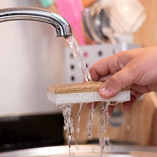 Natural Kitchen Dish Sponge Vegan Plant-Based for Dish Washing Home Cleaning - Each Pack Contains 2 Sponges (3 Pack) - Image 5