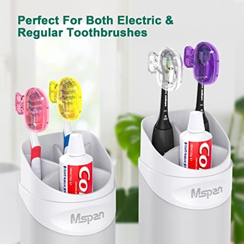 Mspan Toothbrush Head Cover Cap: Tooth Brush Protector Clip Compatible with Oral-B Philips Colgate AquaSonic - Plastic Pod Travel Case - 4 Packs - Image 4