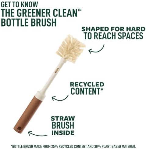 Scotch-Brite Greener Clean Bottle & Straw Brush Set with 2 Replaceable head - Image 2