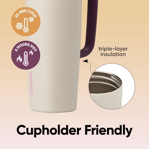Owala SmoothSip Slider Stainless Steel Insulated Travel Mug with Handle, 100% Leak Proof, For Hot and Cold Drinks, Travel Friendly with Sliding Lock Lid, BPA Free, 24 oz, Daybreak - Image 3
