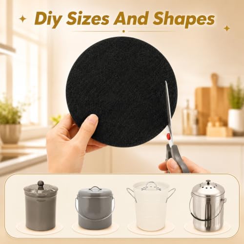 Jeffdad 6 Pack Charcoal Filters for Compost Bucket 7.25 Inch Universal - Image 4