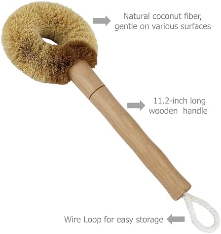 EIKS 2 Pack Kitchen Scrub Brushes, Natural Coconut Fiber - Image 4