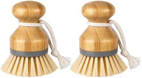 MR.SIGA Bamboo Palm Brush, Dish Scrub Brush, Bamboo Dish Brush, Pack of 2 by MRSIGA