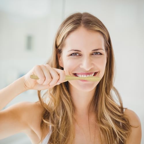Bamboo Toothbrushes Medium Bristles 4 Pack - BPA Free Medium Bristles Natural Toothbrushes for Adults - Eco-Friendly, Wood Toothbrush - Image 5