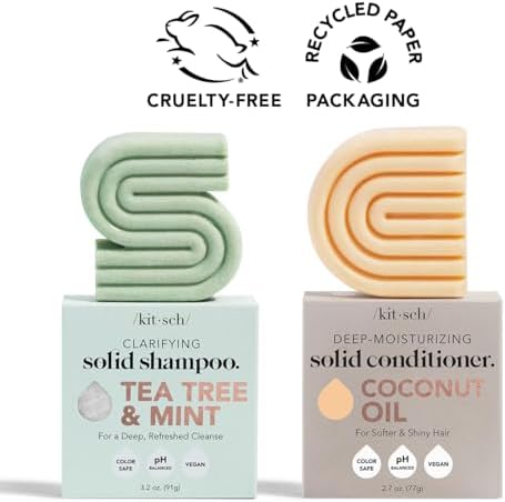 Kitsch Tea Tree Shampoo Bar & Coconut Oil Conditioner Bar – 2 pcs - Image 6