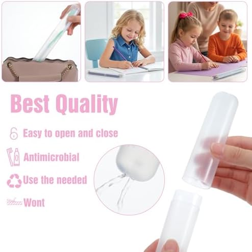 8 PCS Clear Toothbrush Travel Holder, Dust-Proof 7.8”×0.8“ Clear Tooth Brush Travel Case, Portable Tooth Brush Case Travels Storage for Family, Business Trips and Camping - Image 4
