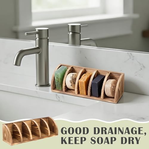 Shampoo Bar Holder Multi Bar Soap Dish, Wooden, 10.24 x 3.35 x 3.15 Inch - Image 4