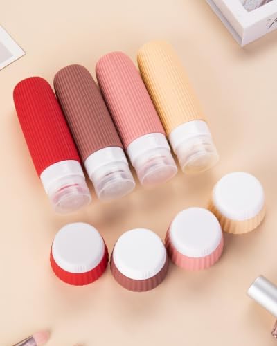 Mrsdry Travel Bottles for Toiletries 8 Pack, Tsa Approved Travel Size Toiletries 3 oz, Travel Containers for Toiletries, with Clear Bag, Leak Proof Silicone Squeezable Travel Essentials Creams Jars - Image 7