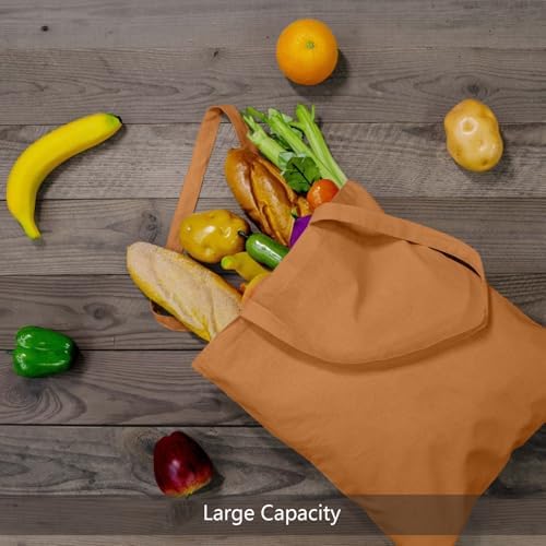 TOPDesign 6-Pack Economical 16"x15" Khaki Cotton Tote Bags, Lightweight Medium Reusable Grocery Shopping Cloth Bags, Suitable for DIY, Advertising, Promotion, Gift, Activity - Image 5