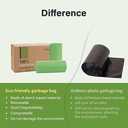 Compost Bags 8 Gallons 30Liter Extra Thick 0.87 Mils Food scrap waste bags with US BPI ASTM D6400 and Europe OK Compost Home Certified - Image 4