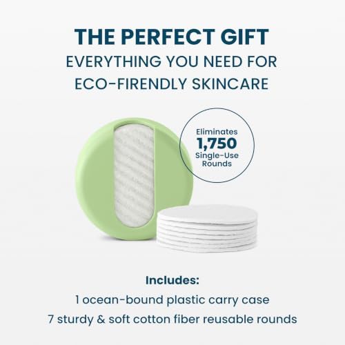 LastRound Reusable Makeup Remover Pads - 7 Washable Eco-Friendly Reusable Cotton Rounds for Face - Sustainable & Soft Cotton Face Pads for Facial Cleansing & Eye Makeup Removal - Travel Storage Case - Image 3