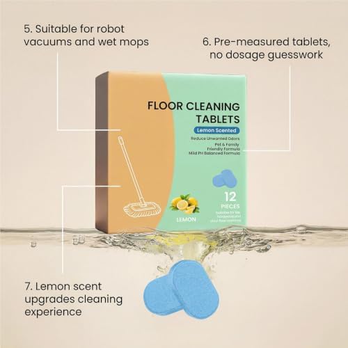12Pcs Lemon Scent Floor Cleaning Tablets, Hard Floor Cleaner Tablets - Image 4