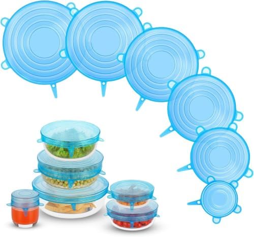 Silicone Stretch Lids, 6PCS Zero Waste Reusable Container Covers by DAILYKISN