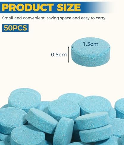 50PCS Windshield Washer Fluid,Windshield Washer Tablets,Car Accessories Windshield Washer Fluid Concentrate,Car Windshield Washer Fluid,Automotive Glass Cleaner,Use for Remove Windshield Stains - Image 2